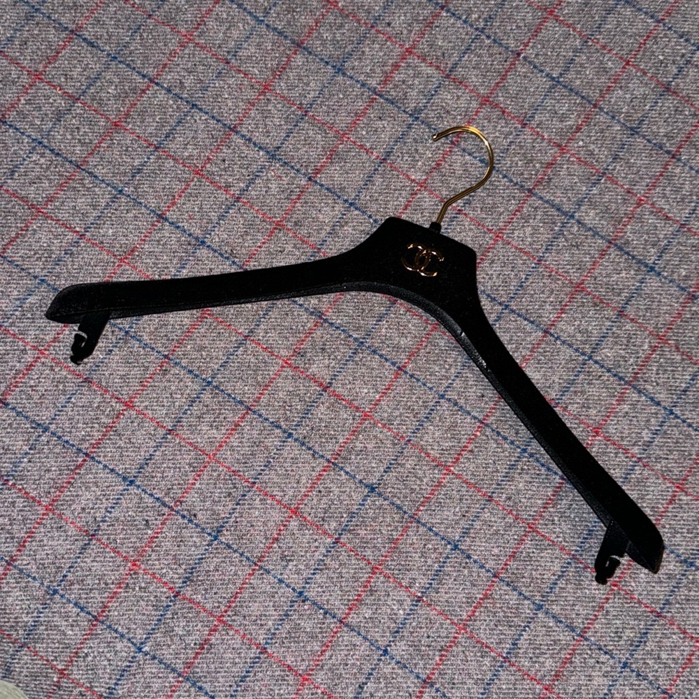 CHANEL Black Velvet Hanger 17.5”